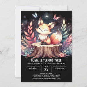 Convite Whimsical Woods Fox Birthday