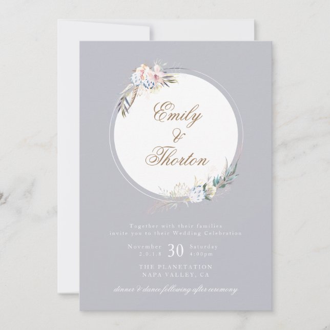 Convite Whimsical Wreath Bohemian Invitation (Frente)