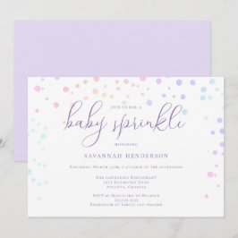 Convite Whimsso Purple Watercolor Confetti Baby Sprinkle