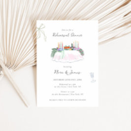 Convite Whimsy Colorful Illustrated Rehearsal Dinner