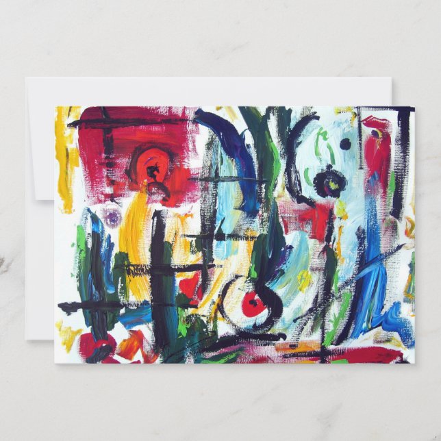 Convite Whimsy de cor abstrato (Frente)