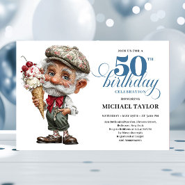 Convite Whimsy Man 50th Birthday Bash Humor Invitation