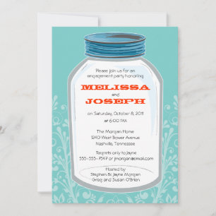 Convite Whimsy Mason Jar Festa de noivado