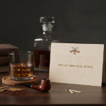 Convite Whiskey & Cigar Groom Bachelor Party Invite<br><div class="desc">Warn the crew—the vows are coming. This bold Whiskey & Cigar Groom Bachelor Party Invite featuring the phrase “The End Is Near” sets the tone for an unforgettable night of whiskey, cigars, and brotherhood before the big day. Designed for grooms who like their celebrations strong, smoky, and unforgettable, this invitation...</div>