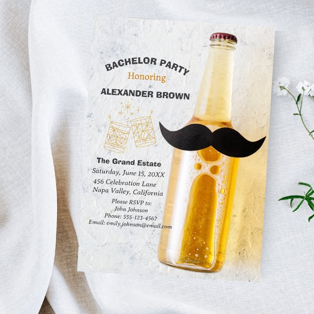 Convite Whiskey de Bachelor Party (Criador carregado)