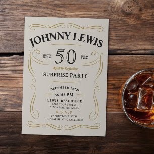 Convite Whiskey de qualquer idade temia surpresa 50 anos
