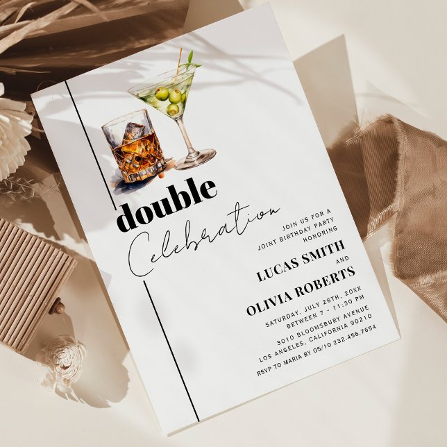 Convite Whiskey & Martini Adult Joint Festa de aniversário (Criador carregado)