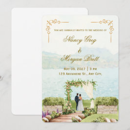 Convite Whispering Botanica Watercolor Wedding Invitation