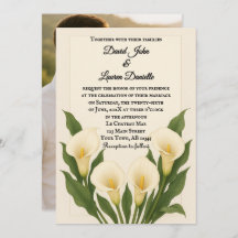 Whispering Callas Photo Wedding Invitation