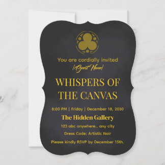 Convite Whispers of the Canvas | Elegant Art Exhibition