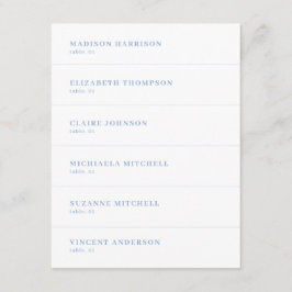 Convite White and Dusty Blue Wedding Place Name Card DIY