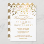 Convite White and Gold Confetti Rehearsal Dinner<br><div class="desc">Stylish Gold Confetti Dots | White background Rehearsal Dinner. ⭐This Product is 100% Customizable. Graphics and / or text can be deleted, moved, resized, changed around, rotated, etc... 99% of my designs in my store are done in layers. This makes it easy for you to resize and move the graphics...</div>