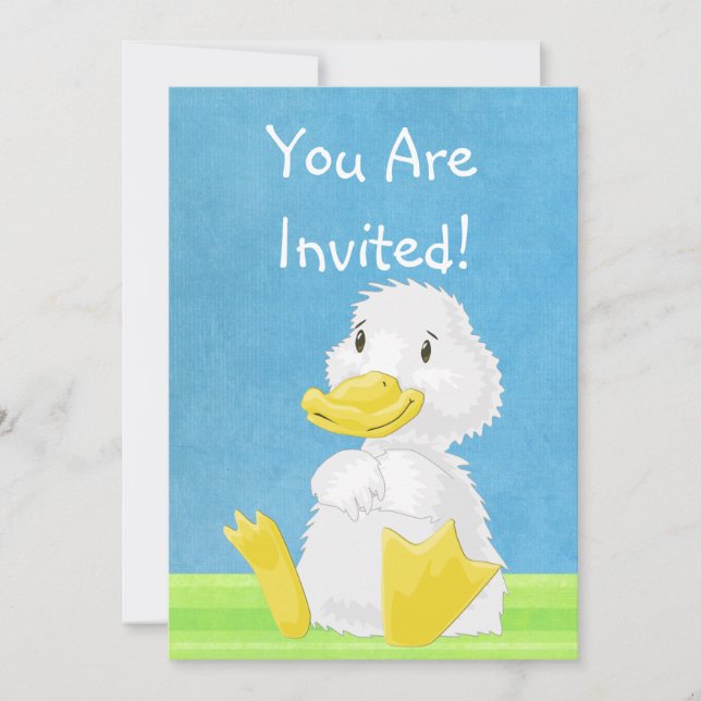 Convite White Baby Ducking (Frente)