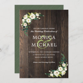 Convite White Bloom | Wood Floral Botanical Corner Wedding