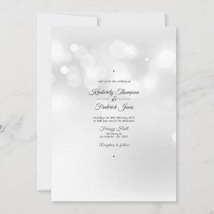 Convite White Bokeh Wedding