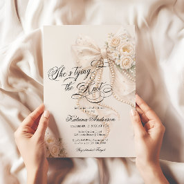 Convite White Bow She's Tying the Knot Bridal Shower