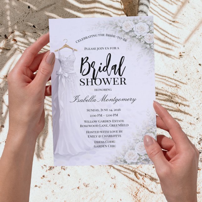 Convite White Bridesmaid Dress Bridal Shower (White Bridesmaid Dress Bridal Shower Invitations
)