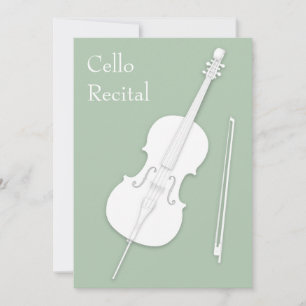 Convite White Cello & Arco Music Concert Pea Green