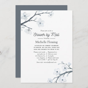 Convite White Cherry Blossoms Chá de panela por Mail