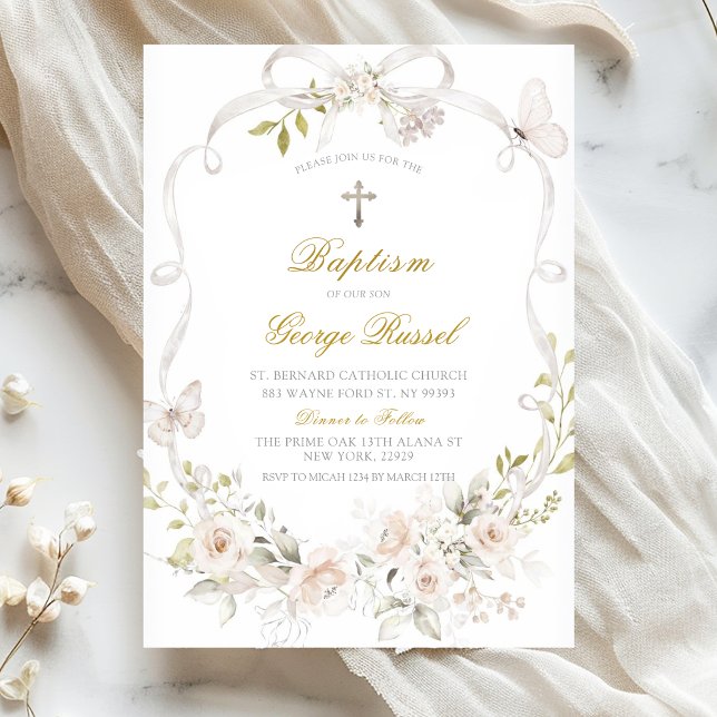 Convite White Dove Baptism Invitation (Criador carregado)
