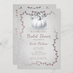 Convite White e Rosa Dourado Storey Branca Pumpkin Bridal