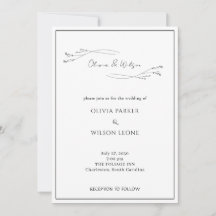 White Elegant Minimalist Botanical Wedding