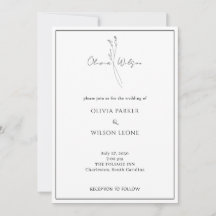 White Elegant Minimalist Botanical Wedding