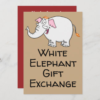 Convite White Elephant Exchange Cartoon