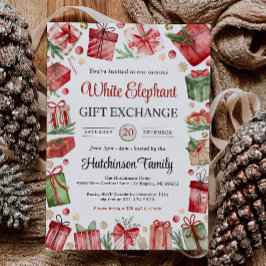 Convite White Elephant Gift Exchange Party Invitation