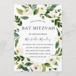 Convite White Floral Green Wreath Modern Bat Mitzvah<br><div class="desc">White Floral Green Wreath Modern Bat Mitzvah Convite

Veja a coleção correspondente em Niche e Nest Store

Temos também muitos outros convites e coleções.</div>