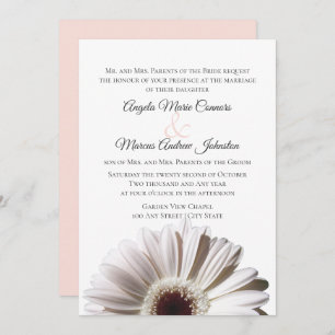 Convite White Gerbera Wedding Daisy