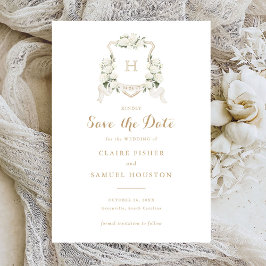 Convite White Hydrangea Greenery Crest Salvar a Data