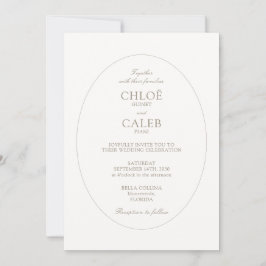 Convite White Ivory | Chic Oval Botanical Wedding