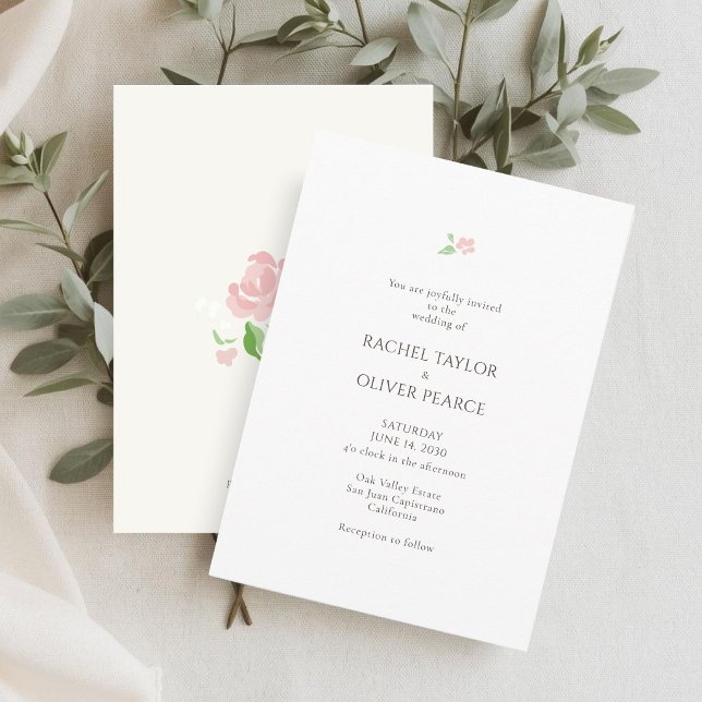 Convite White & Ivory | Petit Floral Wedding Invitation (Criador carregado)