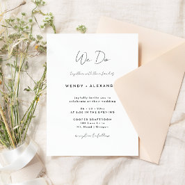 Convite White Modern Script Nós Fazemos Casamento