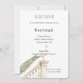 Convite White Peacock Birth