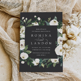 Convite White Peony | Casamento De Quadros Florais Quadrad