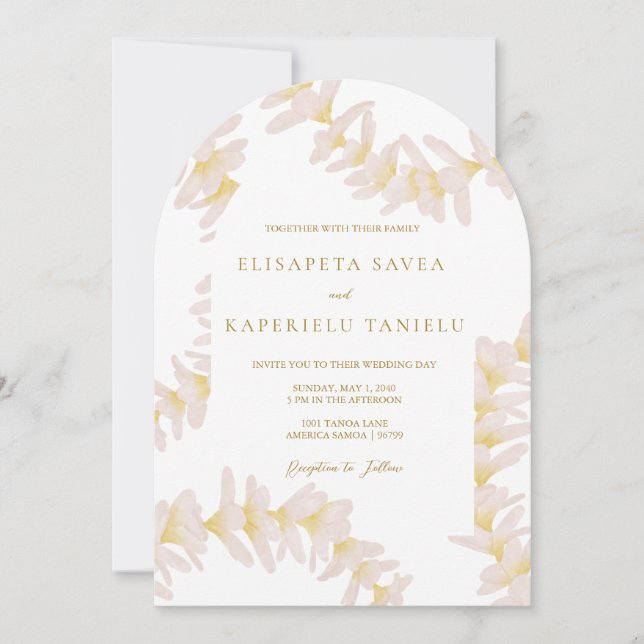 Convite White Plumeria Invitation (Frente)
