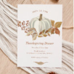 Convite White Pumpkin Fall Leaves Friendsgiving Invitation<br><div class="desc">White Pumpkin Fall Leaves Thanksgiving Invitation - elegant watercolor leaves in rust,  gold and bronze with a white watercolor pumpkin.</div>