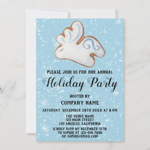 Convite White Reindeer Cookie Snow Company Folidy Party