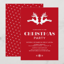 White Reindeer Red Christmas Party