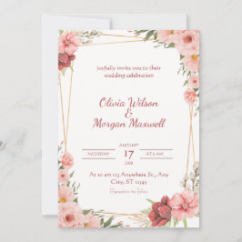Convite White Rose Wedding Card