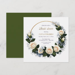 Convite White Roses & Blue Baby’s Breath Bridal Shower