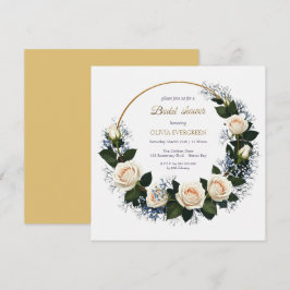 Convite White Roses & Blue Baby’s Breath Bridal Shower