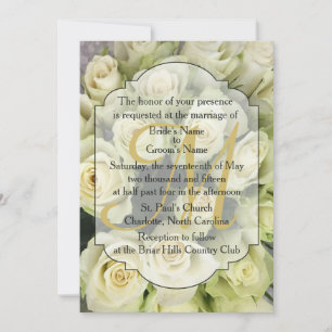 Convite White Roses Champagne Blush Suite