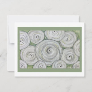 Convite White Roses Note card
