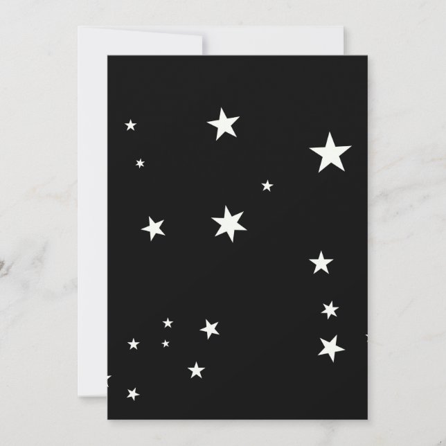 Convite White Stars on Black Wrappaper (Frente)
