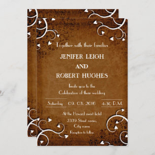 Convite White Stem of Hearts Elegant Casamento