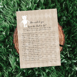 Convite White Teddy Bear que conhece o melhor jogo de Chá