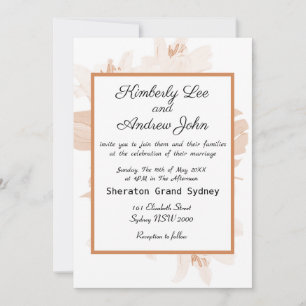 Convite White Tiger Lily Orange Blush Invitation